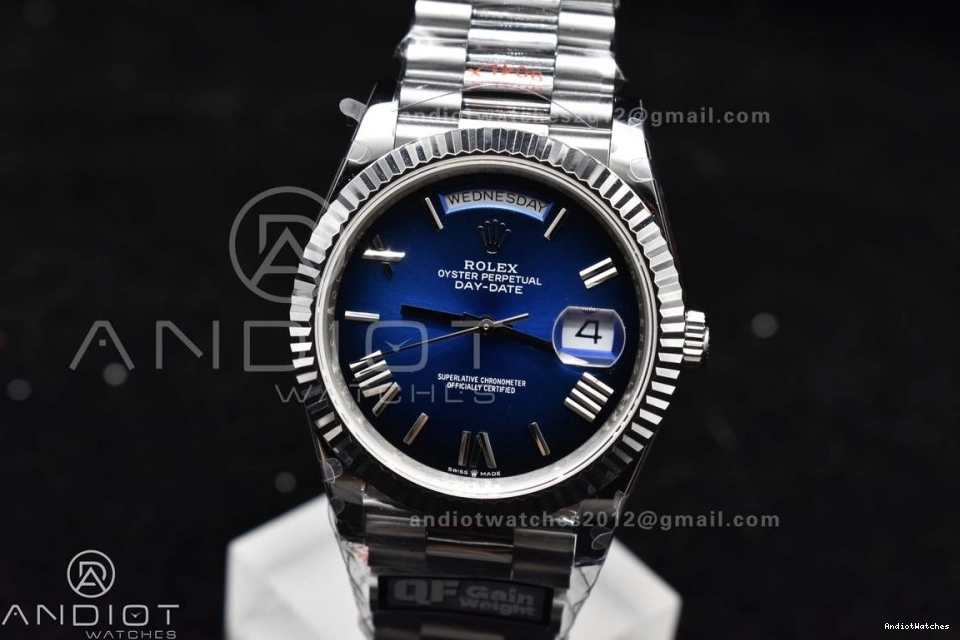 A2836 SS (Gain 40 Steel Black 724 on Edition Bracelet Blue Best Practical 904L Weight) DayDate V4 President Dial QF 1009